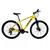 Bicicleta MTB Alumínio Cairu Lotus Aro 29 21 Marchas Shimano Freio A Disco Quadro 17 Amarelo com preto