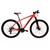 Bicicleta MTB Alumínio Cairu Lotus Aro 29 21 Marchas Shimano Freio A Disco Quadro 17 Vermelho fosco, Preto