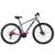 Bicicleta MTB Aro 29 GTI Roma 21 Marchas e Freios a Disco Rosa degradê, Cinza