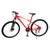 Bicicleta Tronos Montain Bike Lg Aluminio 19 Pol, 21 Velocidades, Freio a Disco, Aro29, Vermelha Branco