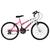 Bicicleta Ultra Bikes Aro 24 Feminina Bicolor Freio V Brake Rosa, Branco