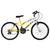 Bicicleta Ultra Bikes Aro 24 Feminina Bicolor Freio V Brake Amarelo, Branco