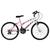 Bicicleta Ultra Bikes Aro 24 Feminina Bicolor Freio V Brake Rosa bebe, Branco