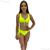 Biquini Feminino Praia Ajustável calcinha Alta Chapa Barriga Biquini amarelo