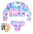 Biquini Infantil + Blusa Cropped Proteção Solar Uv50 Sereia Coral, Claro