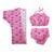 Biquini Infantil Kimono 96% Poliéster 4% Elastano Confortável Resistente Moda Praia Verão Tam.02 Rosa