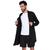 Blazer Cardigan Longo Masculino Casaco Estiloso Fashion Preto