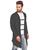 Blazer Cardigan Longo Masculino Casaco Estiloso Fashion Cinza