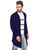 Blazer Cardigan Longo Masculino Casaco Estiloso Fashion Marinho