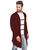 Blazer Cardigan Longo Masculino Casaco Estiloso Fashion Vinho