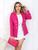 Blazer Feminino Alfaiataria Casaco Social Longo Acinturado Pink