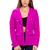 Blazer Feminino Alfaiataria Manga Longa Social com Botões Fucsia