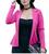 Blazer Feminino Curto Acinturado Neoprene Luxo Pink