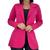 Blazer Feminino Várias Cores Vibrantes E Vivas Social E Casual Alongado Acinturado Rosa pink