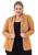 Blazer plus size peluciado jaqueta teddy casaco aberto casual inverno 12723a Marrom