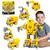 Bloco De Montar Construção Caminhão Trator Engenharia Brastoy Robô Transformáveis com Carrinhos Coleção 5 Em1 Amarelo