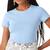 Blusa Baby Look Básica Gola Redonda Malwee - 4499 Azul claro