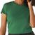 Blusa Baby Look Básica Gola Redonda Malwee - 4499 Verde escuro