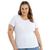 Blusa Baby Look Feminina Básica Ribana Canelada Moda Primavera Verão Plus Size 50422A Branco