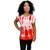 Blusa Bata de Malha Manga Curta Tie Dye Strass Fé e Coração Vermelho claro