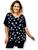 Blusa Bata De Malha Viscolycra Plus Size Tamanho 52 54 Flor, Preto