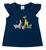 Blusa Bebê Menina Estampa Bichinhos Girafa com Detalhes em Glitter - Malwee Kids Azul marinho