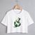 Blusa Blusinha Camiseta Cropped TShirt Feminina Algodão Tecido Premium Estampa Digital Âncora Verde e Branco Branco