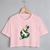 Blusa Blusinha Camiseta Cropped TShirt Feminina Algodão Tecido Premium Estampa Digital Âncora Verde e Branco Rosa