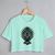 Blusa Blusinha Camiseta Cropped TShirt Feminina Algodão Tecido Premium Estampa Digital Savage Tribal Oni Verde menta