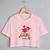 Blusa Blusinha Camiseta Cropped TShirt Feminina Algodão Tecido Premium Estampa Flores Rosas Vermelhas Rosa
