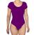 Blusa Body Maiô Liso Feminino Sem Bojo Manga Curta Gola Redonda Roxo