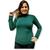 Blusa Cacharrel Com Gola Feminina Manga Longa Viscolycra Verde escuro