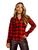 Blusa Camisa Feminina Xadrez Flanelada Com Capuz R052 Vermelho, Preto