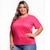 Blusa camiseta feminina suede camurça plus size  Pink
