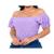 Blusa cropped ciganinha tecido laise manga curta babado feminina Vermelho