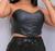 Blusa cropped corset feminino com zíper nas costas sintético estilo blogueira Preto