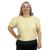 Blusa Cropped Feminina Laise Plus Size Manga Curta Lese Palha