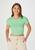 Blusa Cropped Feminina Manga Curta Em Ribana Verde menta