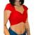 Blusa Cropped feminina modelo canelado detalhe no decote e ombro Rose