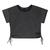 Blusa Cropped Infantil Amora Amarração Menina Cinza