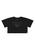 Blusa Cropped Manga Curta Menina Gloss Preto