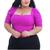 Blusa Cropped manga curta princesa plus size decote reto elegante Vermelho