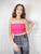 Blusa Cropped top faixa com bojo moda gringa tendência feminina Pink