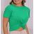 Blusa Cropped viscolycra manga curta nozinho feminino casual Verde