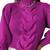 Blusa de Frio Tricot Gola Alta Luxo Trança Blogueira Mulher Quentinha Confortável Leve Colorida Elegante Moda Roxo