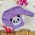 Blusa de lã tipo sueter gola careca de menina infantil inverno do 2 ao 8 panda super quentinha tendencia moda lançamento Lilás