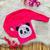 Blusa de lã tipo sueter gola careca de menina infantil inverno do 2 ao 8 panda super quentinha tendencia moda lançamento Pink