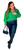 Blusa de Tricot Plus Size Manga Bufante Frio Gola V Modal Verde bandeira
