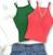 Blusa feminina cropped canelada com bojo alça fina fashion Verde