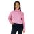 Blusa Feminina Cropped Tricot Gola Alta Manga Longa Rosa